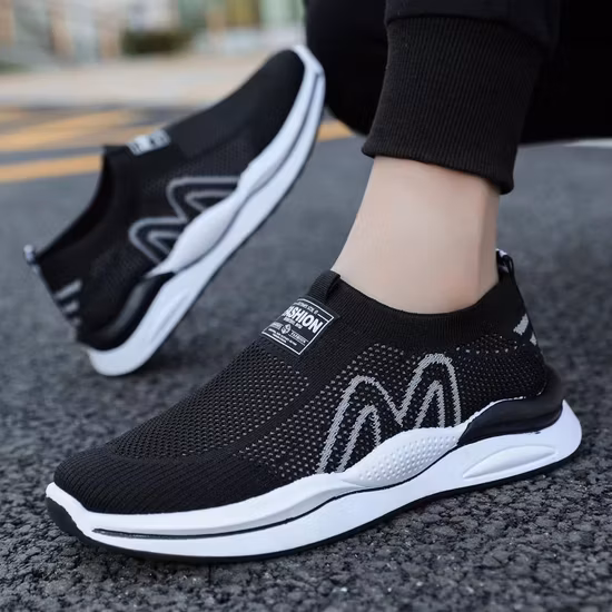 Bequeme Fly Knit Material Sneaker Damen Sportschuhe zum Laufen
